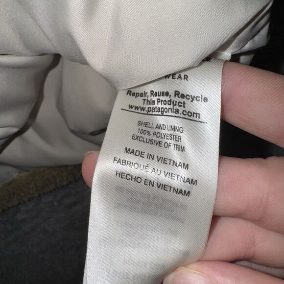 Patagonia Los Gatos El Cap Khaki Beige Teddy Fleece Full Zip Vest - M Medium - Picture 5 of 8